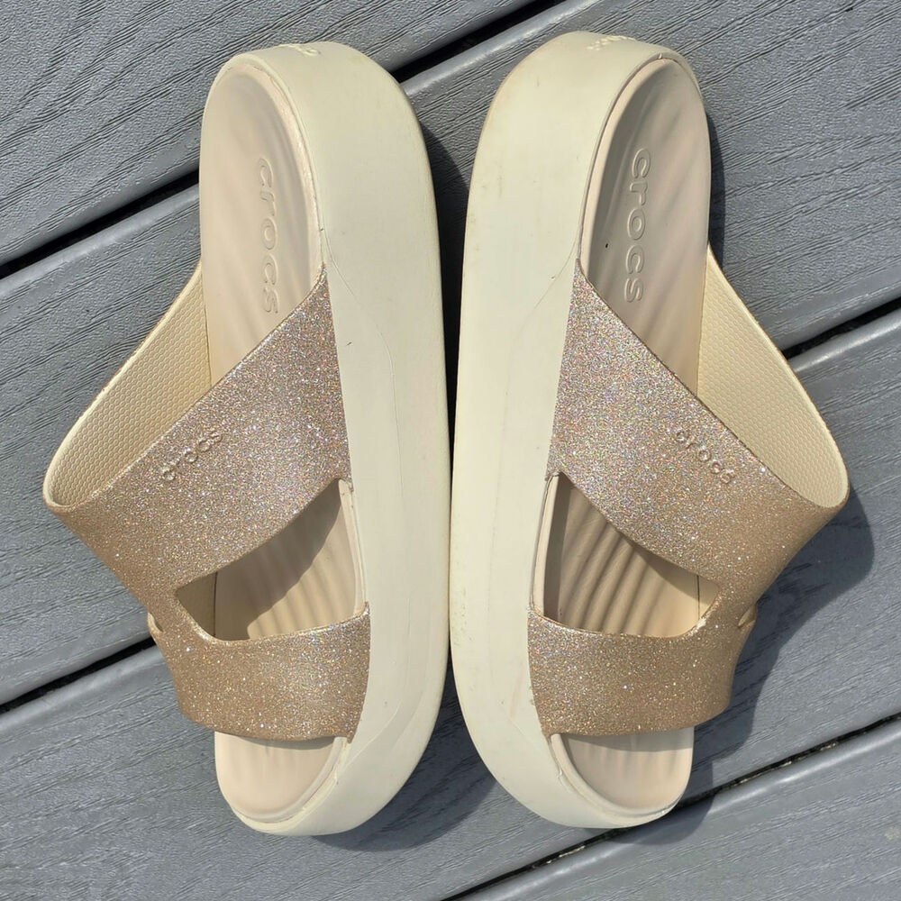 Crocs Women's Getaway Platform Glitter H-Strap Sandals, Size 9 - Picture 3 of 6